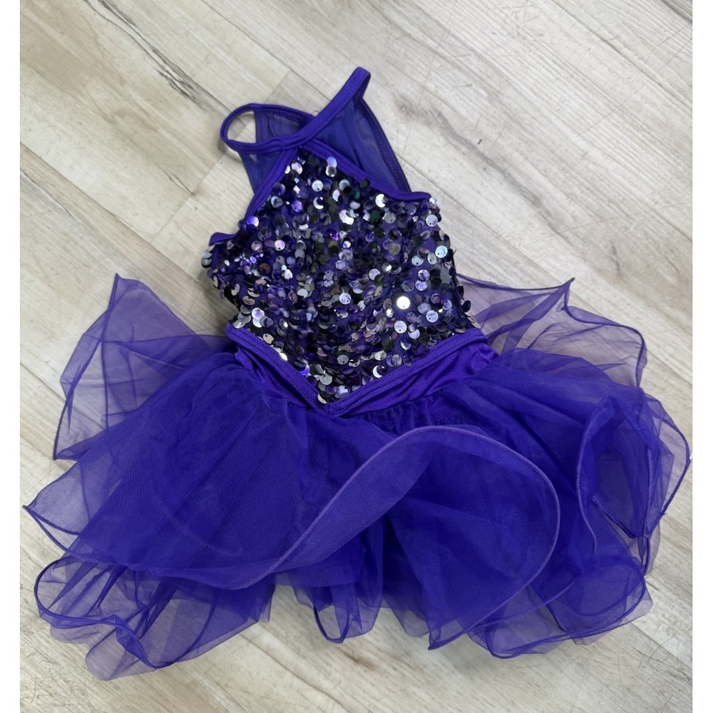 Weissman Girls XS Purple Sequin Bodice Tutu Dance Dress Sleeveless